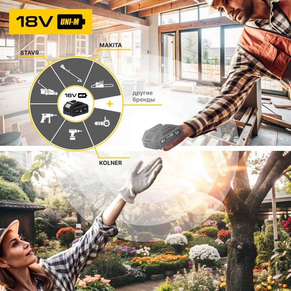 Изображение товара Угловая шлифовальная машина Kolner KAG 18-125BL2K