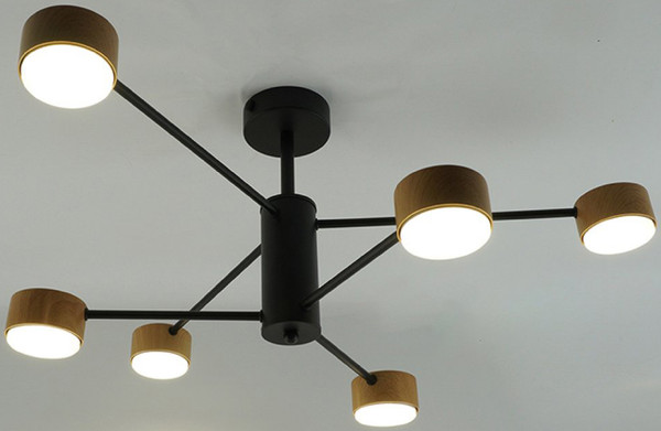 Изображение товара Люстра Estares Gusta 6xGX53 R-780x300-BLACK/WOOD-IP20