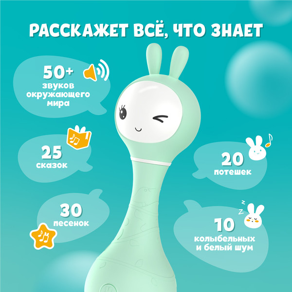 Изображение товара Интерактивная игрушка Alilo Умный зайка R1 / 60348N (мятный)