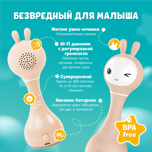Изображение товара Интерактивная игрушка Alilo Умный зайка R1 / 60347N (бежевый)