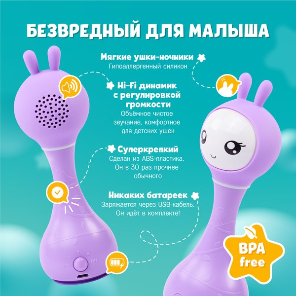 Изображение товара Интерактивная игрушка Alilo Умный зайка R1 / 60906N (фиолетовый)