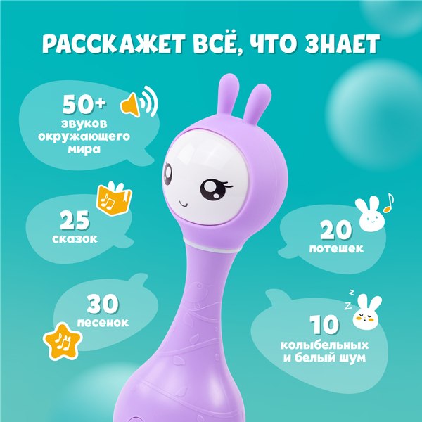 Изображение товара Интерактивная игрушка Alilo Умный зайка R1 / 60906N (фиолетовый)