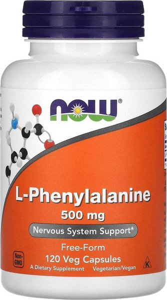 Изображение товара L-фенилаланин NOW Phenylalanine 500mg veg (120капсул)