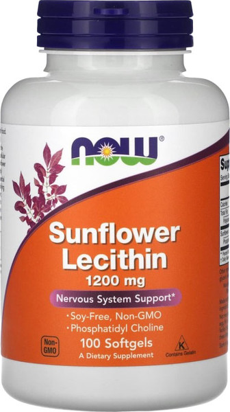 Изображение товара Пищевая добавка NOW Sunflower Lecithin 1200mg (100капсул)