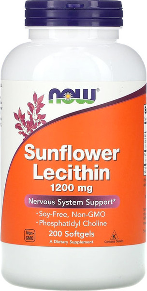 Изображение товара Пищевая добавка NOW Sunflower Lecithin 1200mg (200капсул)