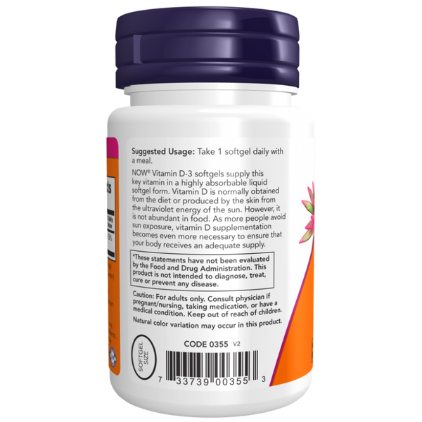 Изображение товара Витамин NOW Vitamin D-3 2000 I.U (30капсул)