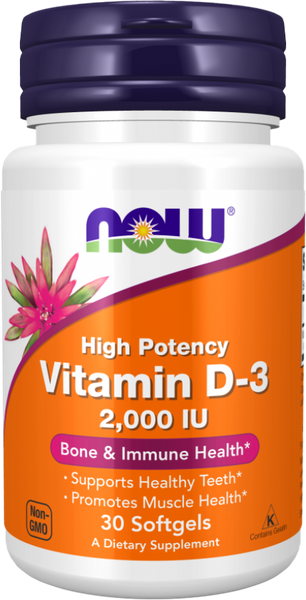 Изображение товара Витамин NOW Vitamin D-3 2000 I.U (30капсул)