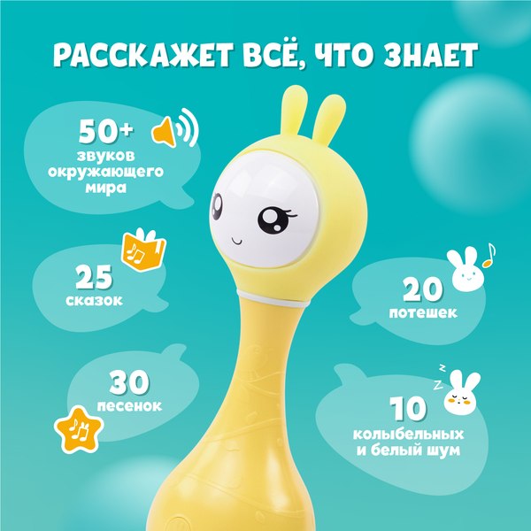 Изображение товара Интерактивная игрушка Alilo Умный зайка R1 / 60907N (желтый)