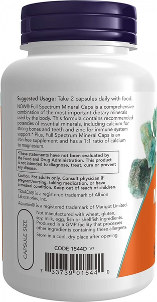 Изображение товара Мультиминеральный комплекс NOW Full Spectrum Mineral (120капсул)