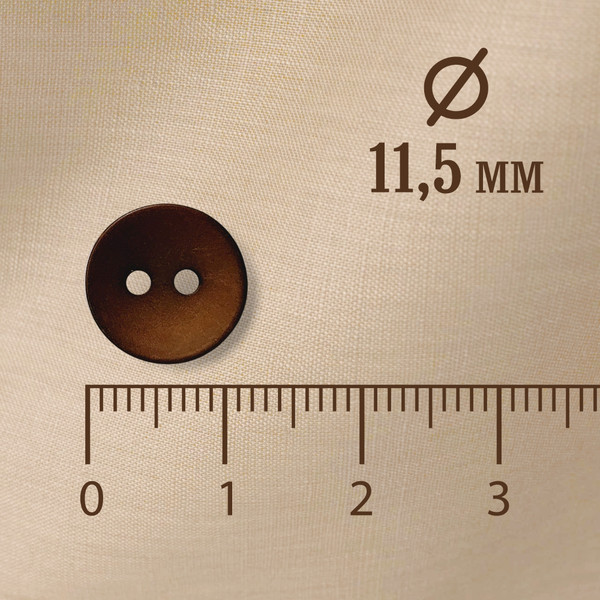 Изображение товара Набор пуговиц Sentex P-001-11.5/2 (50шт, коричневый)