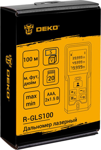 Изображение товара Лазерный дальномер Deko R-GLS100 / 083-3602