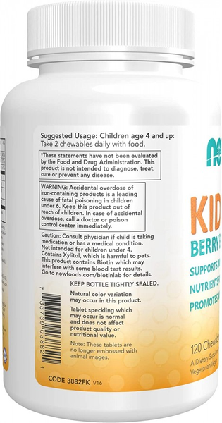 Изображение товара Витаминно-минеральный комплекс NOW Kid Vits (120шт, ягодный взрыв)