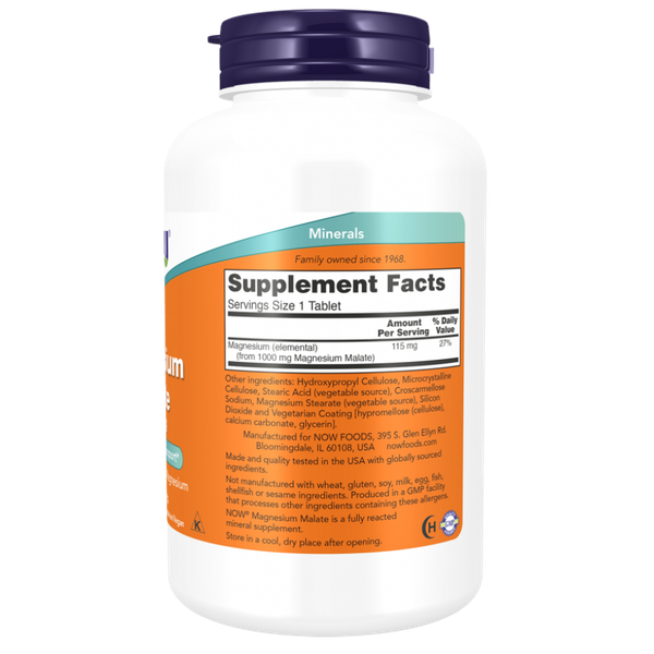 Изображение товара Минерал NOW Magnesium Malate 1000mg (180таблеток)