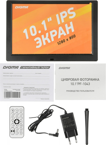 Изображение товара Цифровая фоторамка Digma PF-1043 (черный)