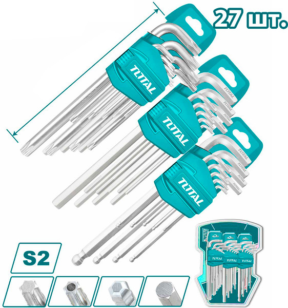 Изображение товара Набор ключей TOTAL THT106KT0271 (27шт)