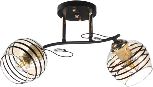 Изображение товара Потолочный светильник Aitin-Pro НПБ 02-2x60-101 / N6432/2 (черный/золото)