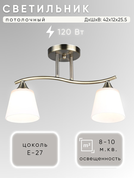 Изображение товара Потолочный светильник Aitin-Pro НПБ 02-2x60-101 / N6581/2 (бронза)