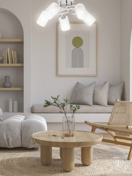 Изображение товара Люстра Aitin-Pro НПБ 02-5x60-101 / 6108A/5 (белый/хром)