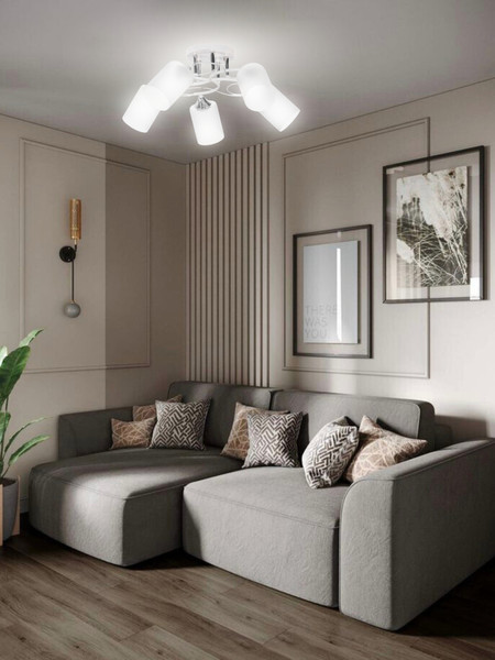 Изображение товара Люстра Aitin-Pro НПБ 02-5x60-101 / 6108A/5 (белый/хром)