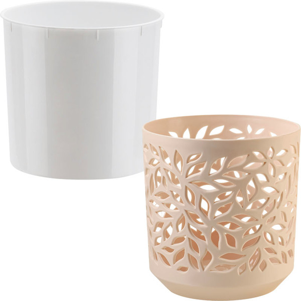 Изображение товара Кашпо La Decoro Leaves / КШ-9823 (пудра/белый)