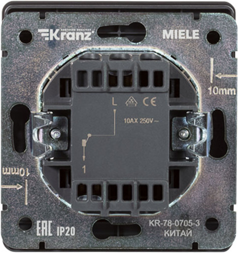 Изображение товара Выключатель Kranz Round KR-78-0705-3 (оникс)