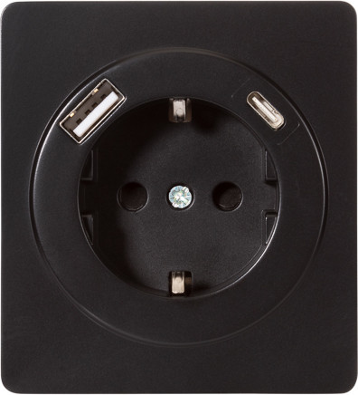 Изображение товара Розетка Kranz Round KR-78-0704-3 (оникс)