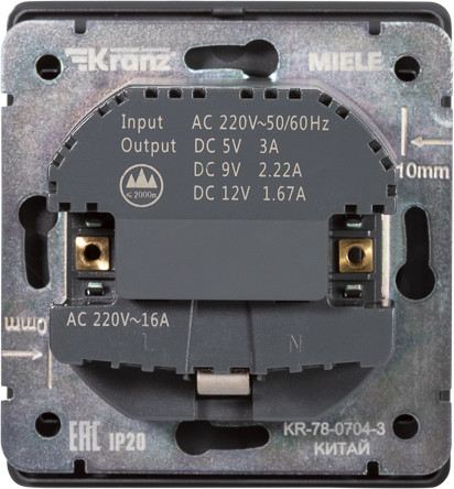 Изображение товара Розетка Kranz Round KR-78-0704-3 (оникс)