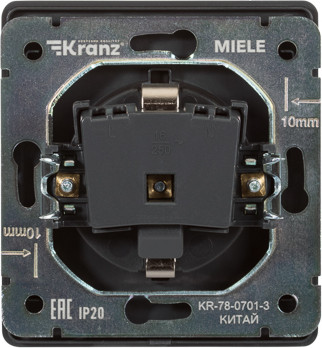 Изображение товара Розетка Kranz Round KR-78-0701-3 (оникс)