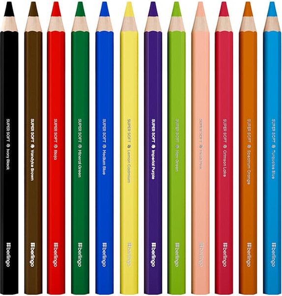 Изображение товара Набор цветных карандашей Berlingo SuperSoft. Jumbo / SSJ0112 (12цв)