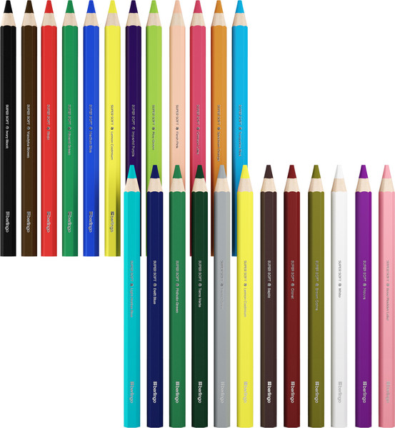 Изображение товара Набор цветных карандашей Berlingo SuperSoft. Jumbo / SSJ0124 (24цв)