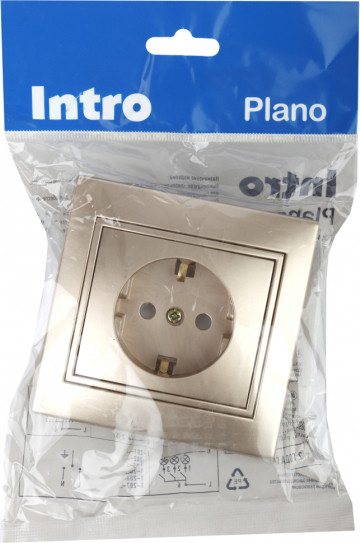Изображение товара Розетка INTRO Plano 1-201-04 / Б0053865 (шампань)