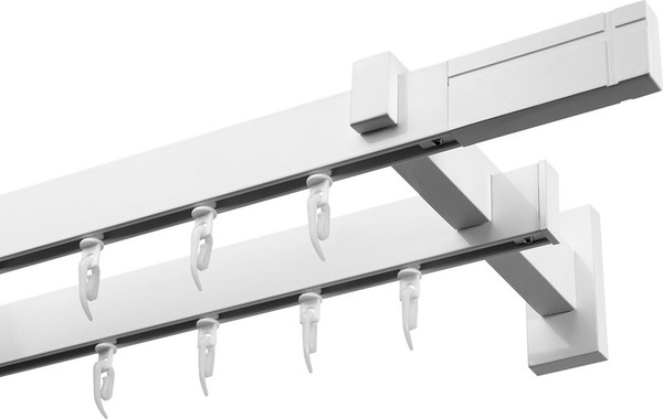 Изображение товара Карниз для штор Эскар Хай Тек Кросс 2-рядный / 4212340 (3.4м, белый)