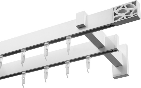 Изображение товара Карниз для штор Эскар Хай Тек Твист 2-рядный / 4215340 (3.4м, белый)