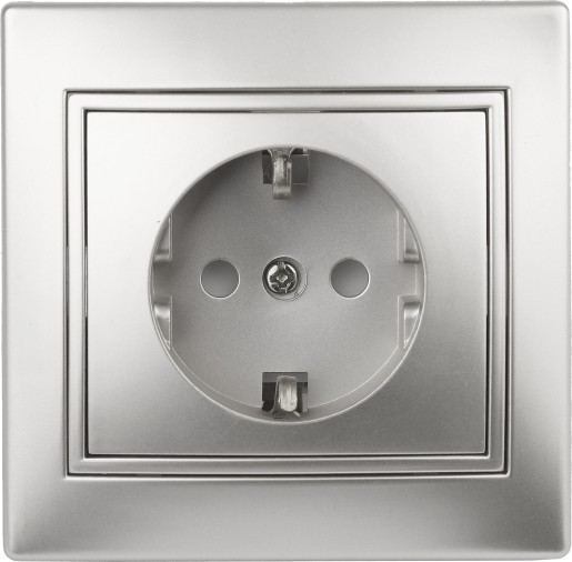 Изображение товара Розетка INTRO Plano 1-202-03 / Б0053878 (алюминий)