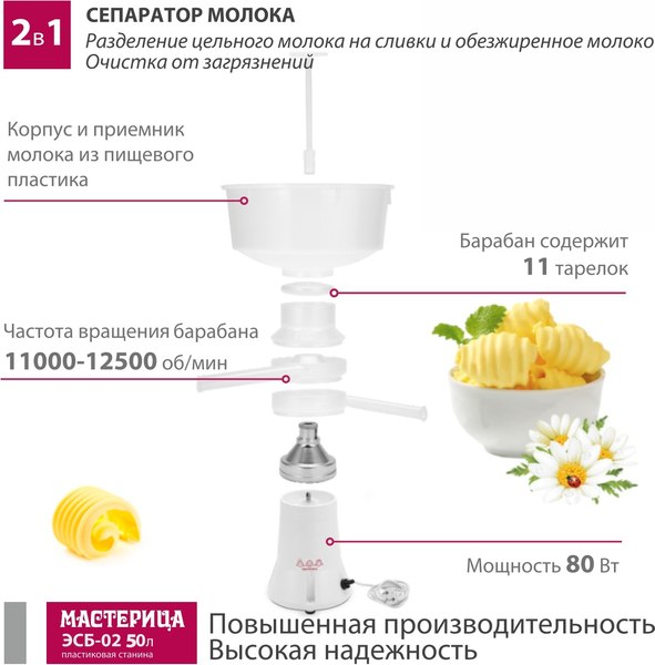 Изображение товара Сепаратор бытовой Мастерица ЭСБ-02 (50л)