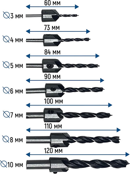 Изображение товара Набор сверл Vertex Tools 0987-3-10
