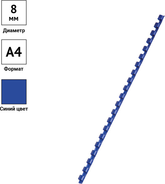 Изображение товара Пружины для переплета OfficeSpace PC8833 (100шт, синий)