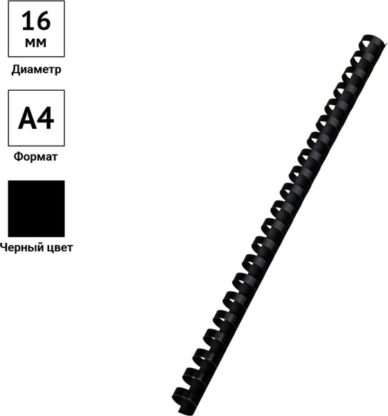 Изображение товара Пружины для переплета OfficeSpace PC7014 (100шт, черный)