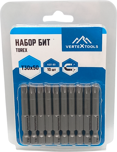 Изображение товара Набор бит Vertex Tools БТ-Т30-50 (10шт)