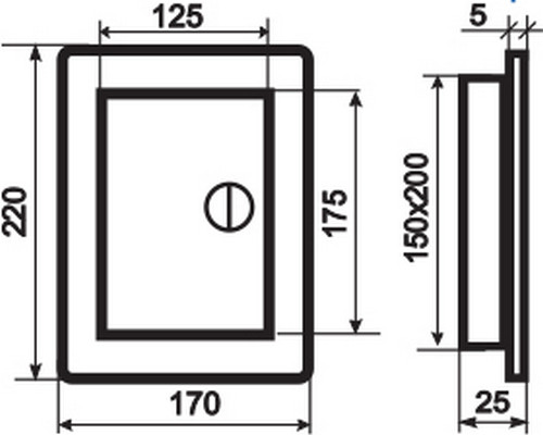 Изображение товара Люк ревизионный Семь ветров 1520ЛР ABS 150x200