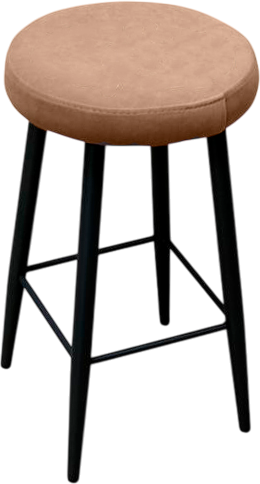 Изображение товара Табурет Древпром Пуф круглый ДП3-07  (черный матовый/катания латте)