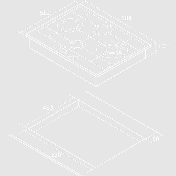 Изображение товара Газовая варочная панель Hiberg VM 6145 W
