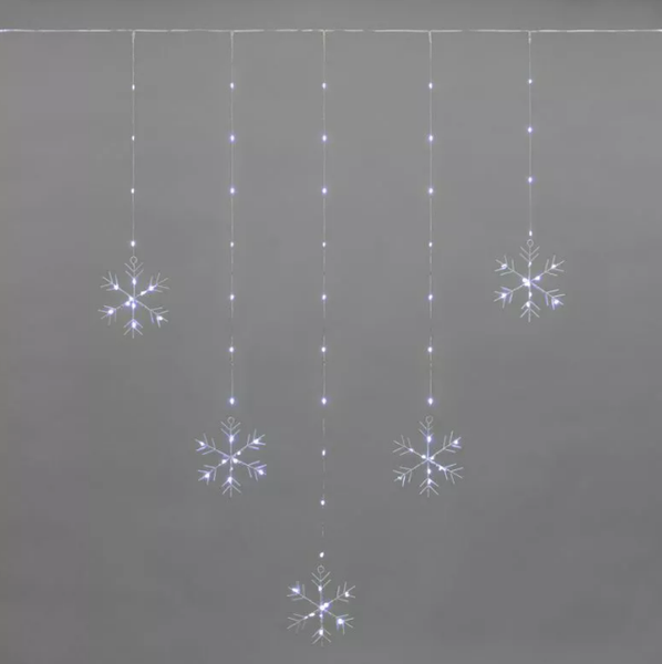 Изображение товара Световой занавес Neon-Night Из росы с фигурами Снежинок / 315-845 (1.5x1.15м, белый)