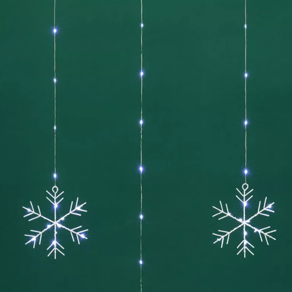 Изображение товара Световой занавес Neon-Night Из росы с фигурами Снежинок / 315-845 (1.5x1.15м, белый)