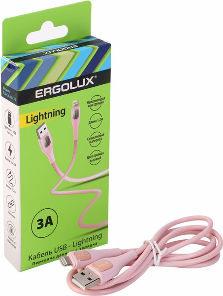 Изображение товара Кабель Ergolux ELX-CDC03-C14 (розовый)
