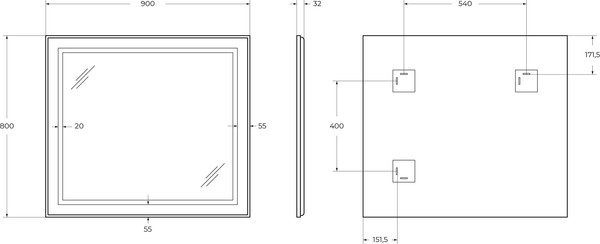 Изображение товара Зеркало BelBagno SPC-KRAFT-900-800-SENS-AL