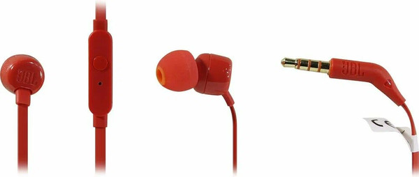 Изображение товара Наушники-гарнитура JBL Tune 110 / JBLT110RED (красный)