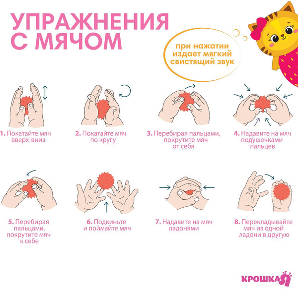 Изображение товара Развивающая игрушка Крошка Я Тактильный мячик. Кошечка / 4916704