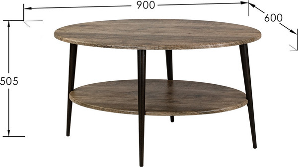 Изображение товара Журнальный столик Мебелик BeautyStyle 29 (дуб крымский состаренный/эбеновое дерево)