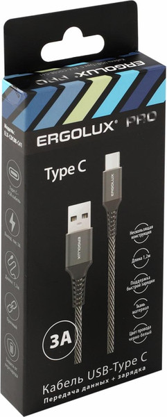 Изображение товара Кабель Ergolux ELX-CDC08-C41 (черный/белый)